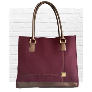 Diane Von Furstenberg Tote Bag Elegant Burgundy Bronze Travel Office Large